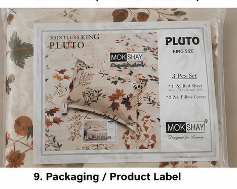 MOKSHAY Pluto Jumbo King Jointless Bedsheet Set | 108 × 108 Inches
