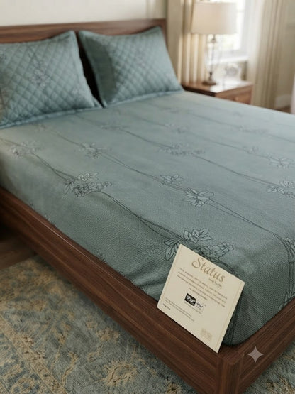 Status King Quilted Premium King Size Bedsheet Set MOKSHAY®