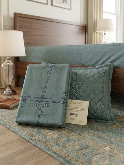 MOKSHAY Status King Quilted Premium King Size Bedsheet Set | 108 × 108 Inches