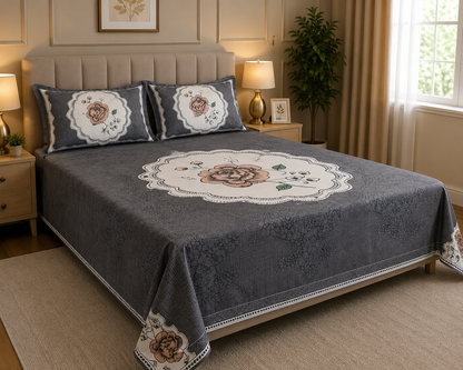 Status King Quilted Premium King Size Bedsheet Set MOKSHAY®