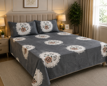 MOKSHAY Status King Quilted Premium King Size Bedsheet Set | 108 × 108 Inches