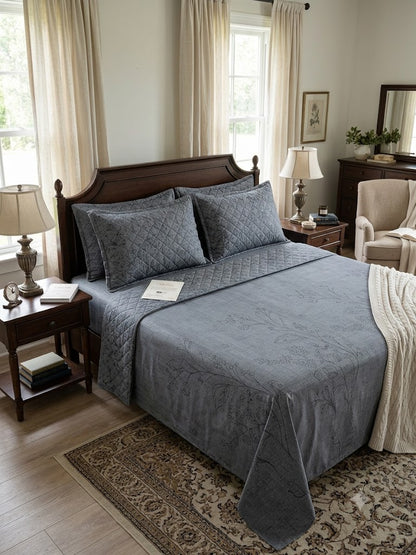 MOKSHAY Status King Quilted Premium King Size Bedsheet Set | 108 × 108 Inches