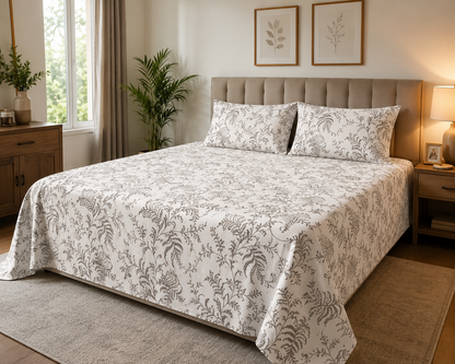 MOKSHAY Boutique King Premium Bedsheet Set | 108 × 108 Inches