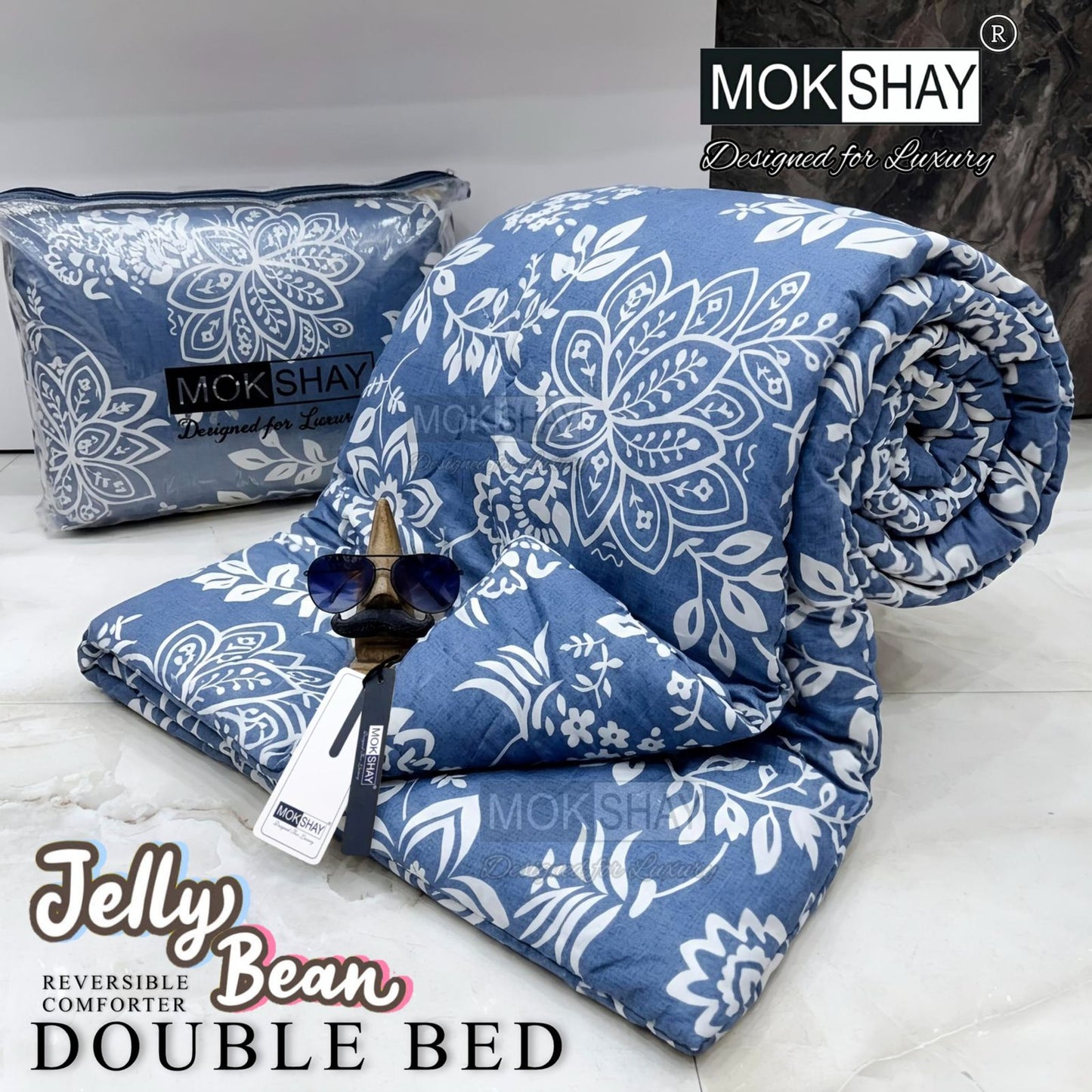 MOKSHAY® Jellybean Double Bed Reversible Comforter