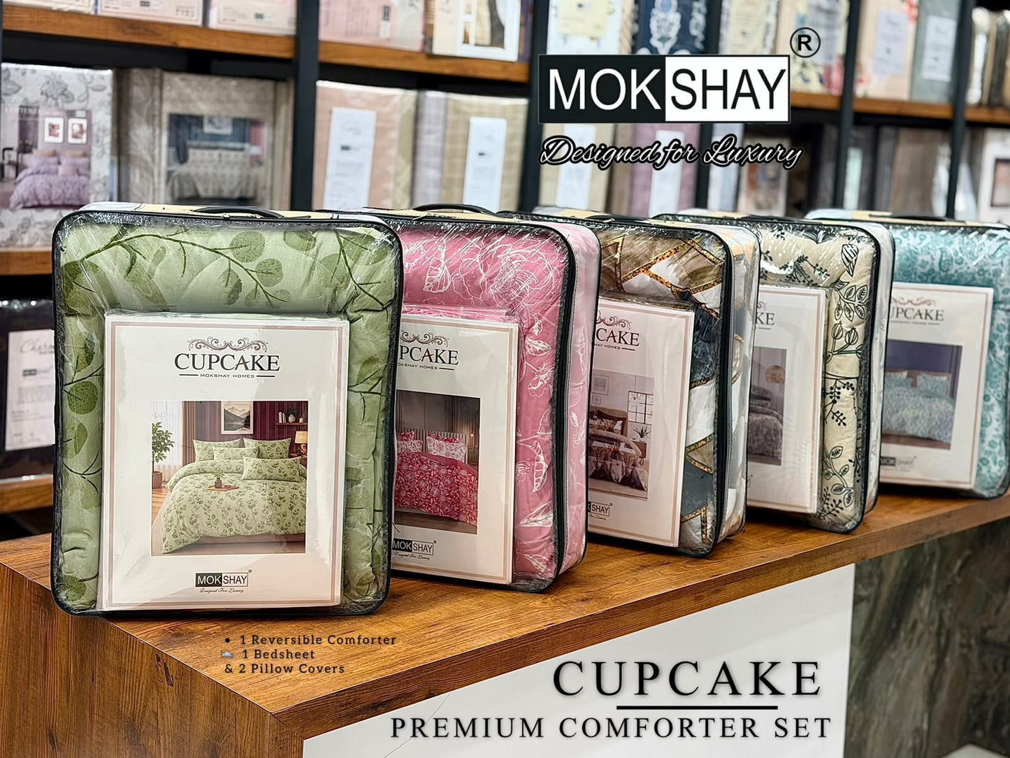 MOKSHAY® Cupcake 4PC Double Bed Comforter Set