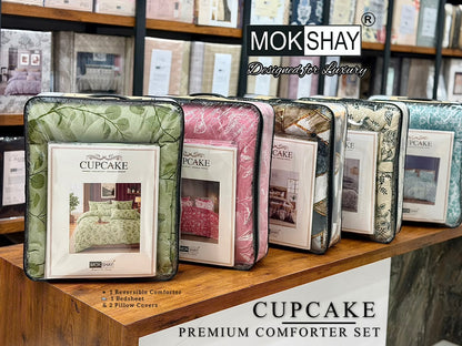 MOKSHAY® Cupcake 4PC Double Bed Comforter Set