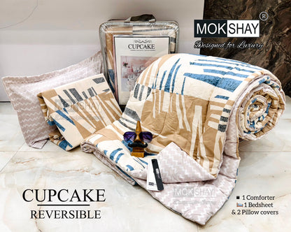MOKSHAY® Cupcake 4PC Double Bed Comforter Set