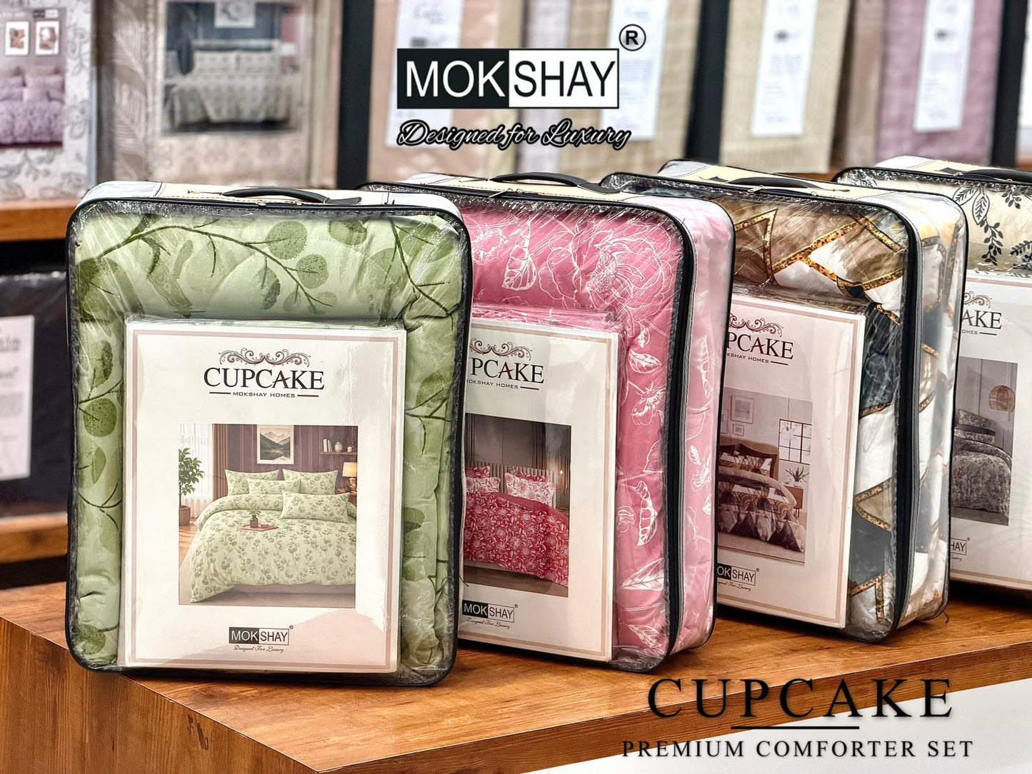 MOKSHAY® Cupcake 4PC Double Bed Comforter Set