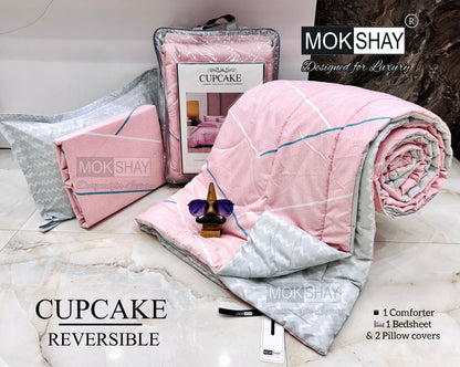 MOKSHAY® Cupcake 4PC Double Bed Comforter Set