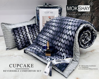 MOKSHAY® Cupcake 4PC Double Bed Comforter Set
