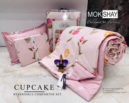 MOKSHAY® Cupcake 4PC Double Bed Comforter Set