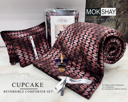 MOKSHAY® Cupcake 4PC Double Bed Comforter Set