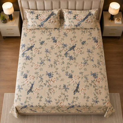 MOKSHAY Anokhi King Size Pure Cotton Bedsheet Set | 100 × 108 Inches