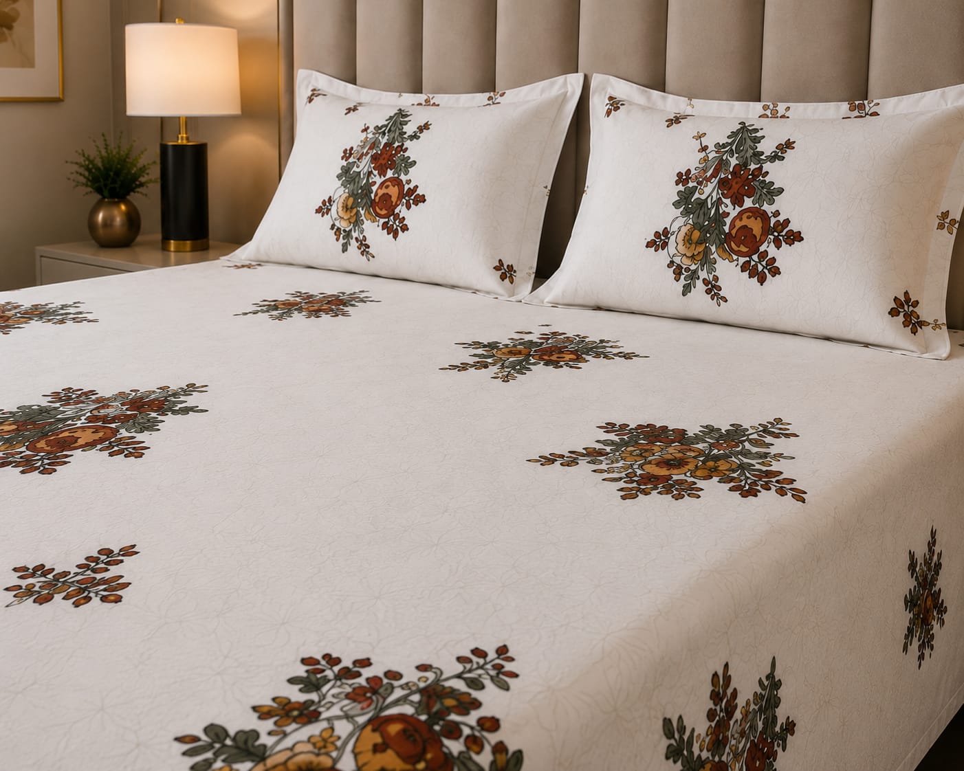 MOKSHAY Anokhi King Size Pure Cotton Bedsheet Set | 100 × 108 Inches