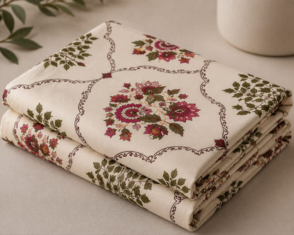 MOKSHAY Anokhi King Size Pure Cotton Bedsheet Set | 100 × 108 Inches