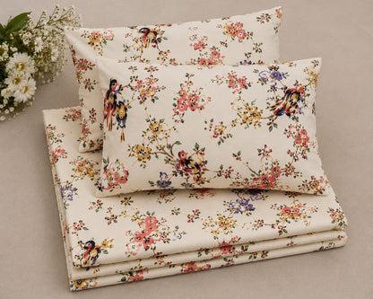 MOKSHAY Anokhi King Size Pure Cotton Bedsheet Set | 100 × 108 Inches
