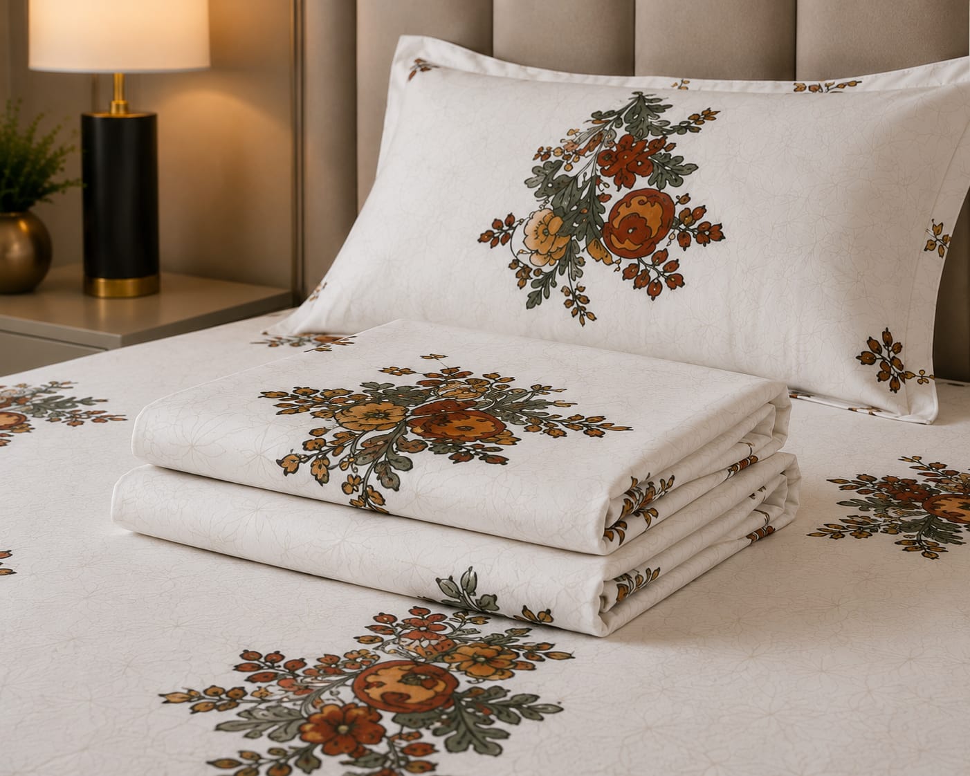 MOKSHAY Anokhi King Size Pure Cotton Bedsheet Set | 100 × 108 Inches