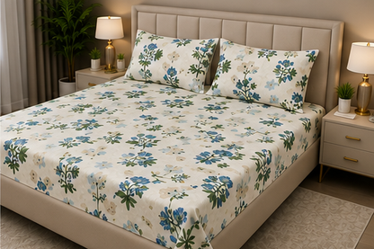 MOKSHAY Pluto Jumbo King Jointless Bedsheet Set | 108 × 108 Inches