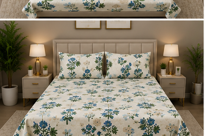MOKSHAY Pluto Jumbo King Jointless Bedsheet Set | 108 × 108 Inches