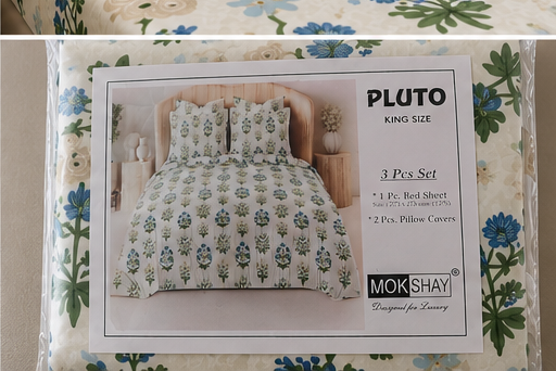 MOKSHAY Pluto Jumbo King Jointless Bedsheet Set | 108 × 108 Inches