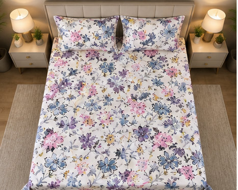 MOKSHAY Pluto Jumbo King Jointless Bedsheet Set | 108 × 108 Inches