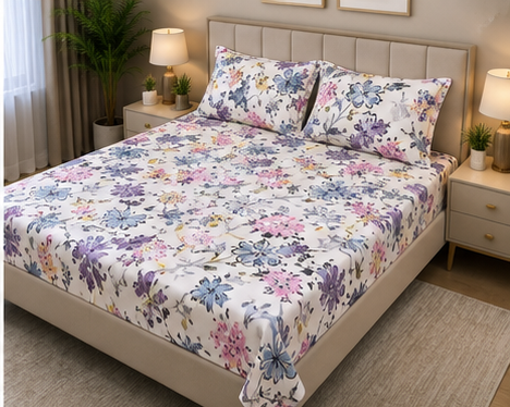MOKSHAY Pluto Jumbo King Jointless Bedsheet Set | 108 × 108 Inches