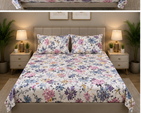 MOKSHAY Pluto Jumbo King Jointless Bedsheet Set | 108 × 108 Inches