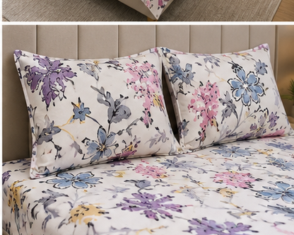 MOKSHAY Pluto Jumbo King Jointless Bedsheet Set | 108 × 108 Inches