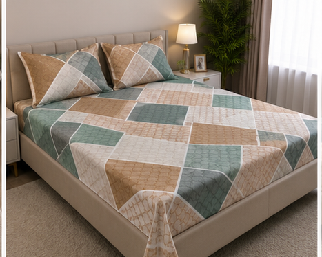 MOKSHAY Pluto Jumbo King Jointless Bedsheet Set | 108 × 108 Inches