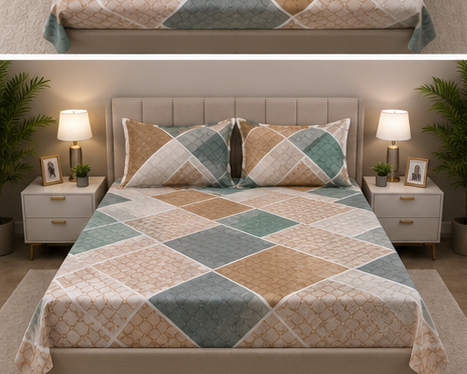 MOKSHAY Pluto Jumbo King Jointless Bedsheet Set | 108 × 108 Inches