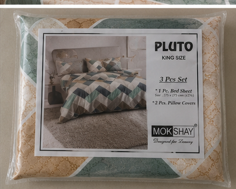 MOKSHAY Pluto Jumbo King Jointless Bedsheet Set | 108 × 108 Inches
