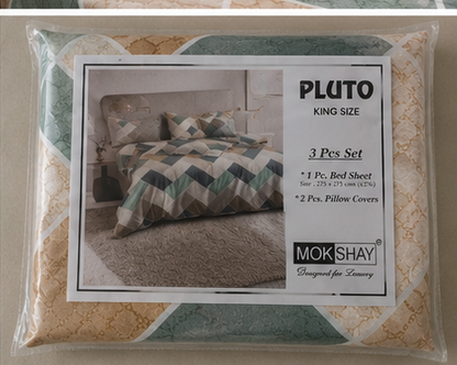 MOKSHAY Pluto Jumbo King Jointless Bedsheet Set | 108 × 108 Inches