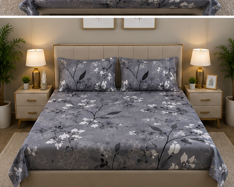 MOKSHAY Pluto Jumbo King Jointless Bedsheet Set | 108 × 108 Inches