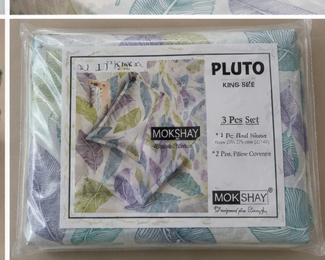 MOKSHAY Pluto Jumbo King Jointless Bedsheet Set | 108 × 108 Inches