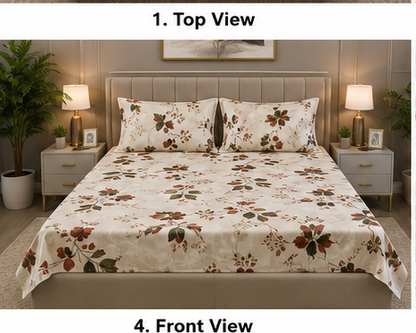 MOKSHAY Pluto Jumbo King Jointless Bedsheet Set | 108 × 108 Inches