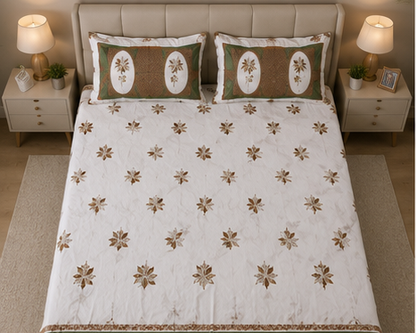 MOKSHAY Rose King 100% Pure Cotton Floral Bedsheet Set | 100 × 108 Inches