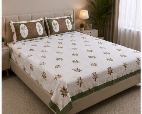 MOKSHAY Rose King 100% Pure Cotton Floral Bedsheet Set | 100 × 108 Inches