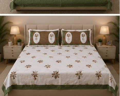 MOKSHAY Rose King 100% Pure Cotton Floral Bedsheet Set | 100 × 108 Inches