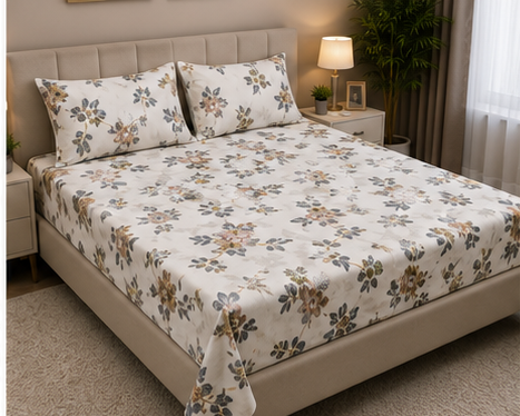 MOKSHAY Pluto Jumbo King Jointless Bedsheet Set | 108 × 108 Inches