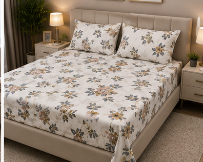 MOKSHAY Pluto Jumbo King Jointless Bedsheet Set | 108 × 108 Inches