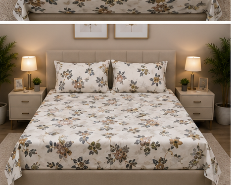 MOKSHAY Pluto Jumbo King Jointless Bedsheet Set | 108 × 108 Inches