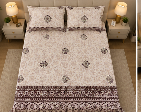 MOKSHAY Raas Jumbo King Pure Cotton Bedsheet Set | 108 × 108 Inches