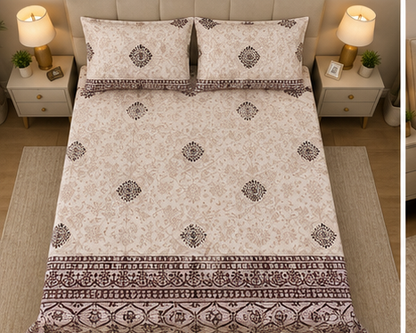 MOKSHAY Raas Jumbo King Pure Cotton Bedsheet Set | 108 × 108 Inches