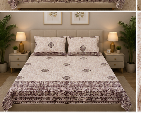 MOKSHAY Raas Jumbo King Pure Cotton Bedsheet Set | 108 × 108 Inches