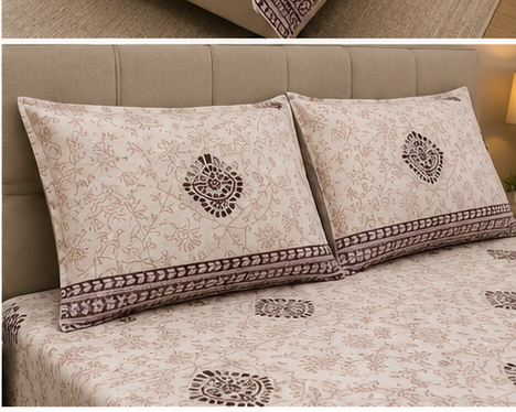 MOKSHAY Raas Jumbo King Pure Cotton Bedsheet Set | 108 × 108 Inches