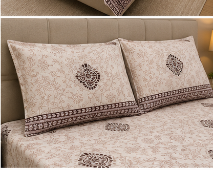 MOKSHAY Raas Jumbo King Pure Cotton Bedsheet Set | 108 × 108 Inches