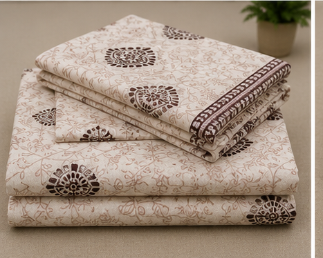 MOKSHAY Raas Jumbo King Pure Cotton Bedsheet Set | 108 × 108 Inches