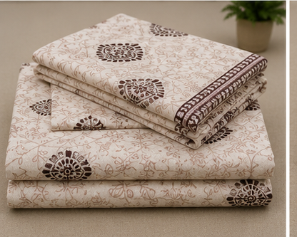 MOKSHAY Raas Jumbo King Pure Cotton Bedsheet Set | 108 × 108 Inches