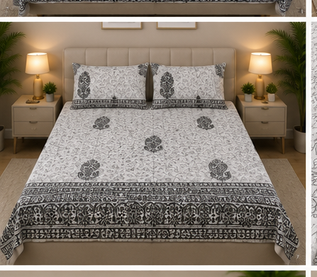 MOKSHAY Raas Jumbo King Pure Cotton Bedsheet Set | 108 × 108 Inches