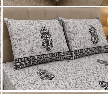 MOKSHAY Raas Jumbo King Pure Cotton Bedsheet Set | 108 × 108 Inches